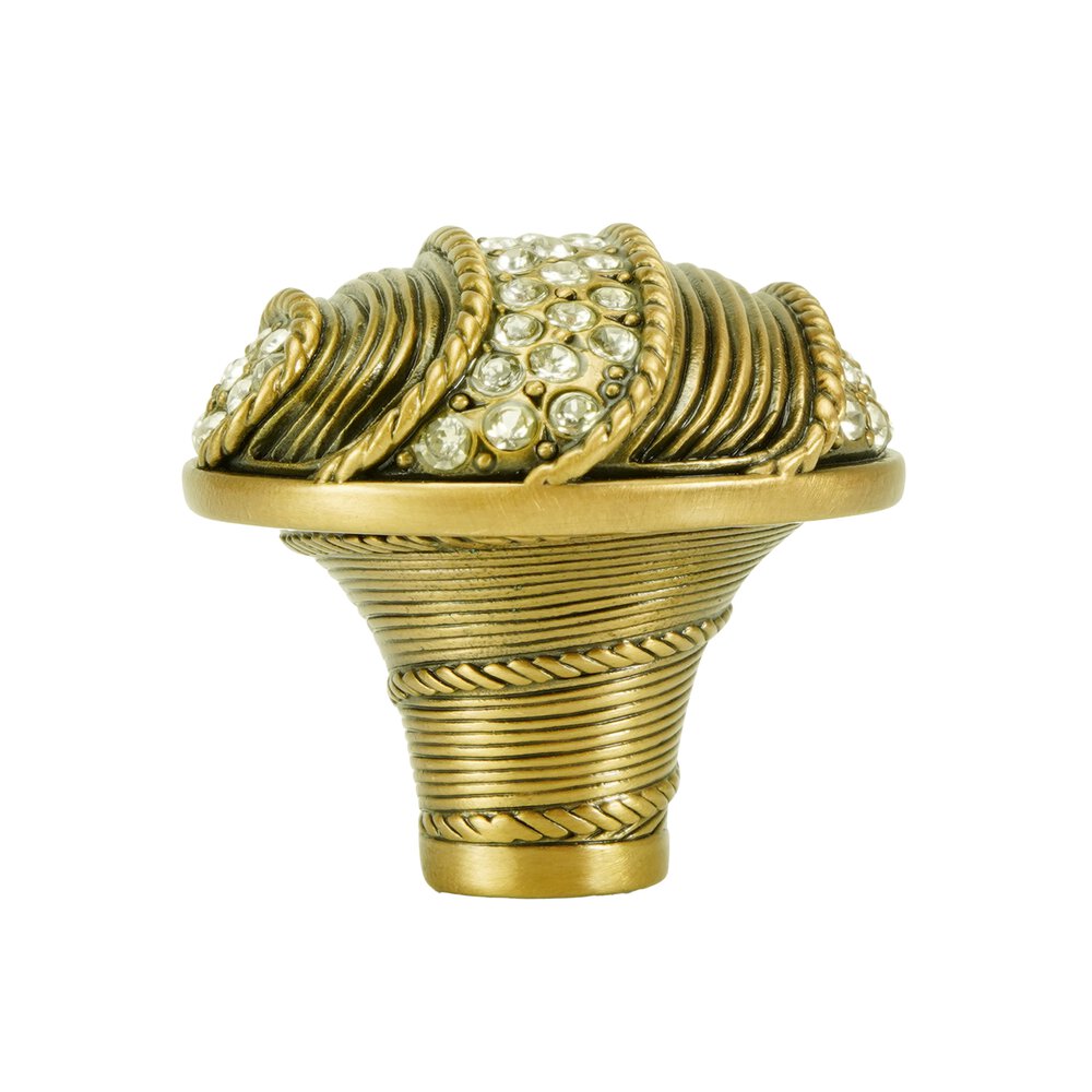 Edgar Berebi 1 3/8" Waldorf Knob with Swarovski Crystal in Museum Gold