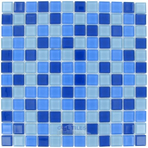 Elida Ceramica 12"x12" Glass Mosaic in Blue Multi