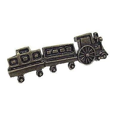 Emenee Train Facing Right Pull in Antique Matte Brass