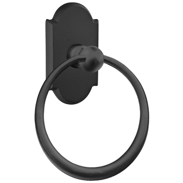 Emtek Arched Towel Ring in Flat Black Bronze