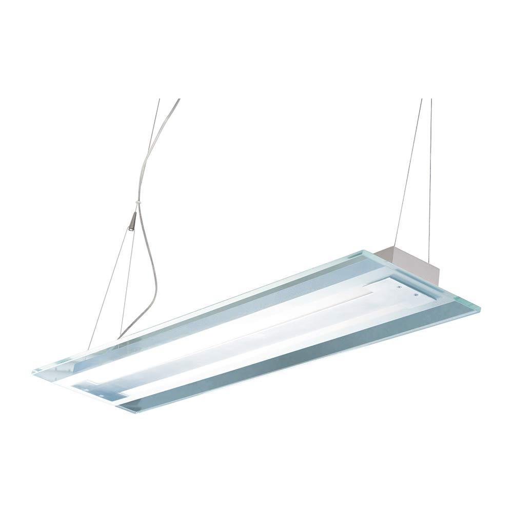 ET2 Lighting 2 Light Linear Pendant in Brushed Aluminum with Clear Glass