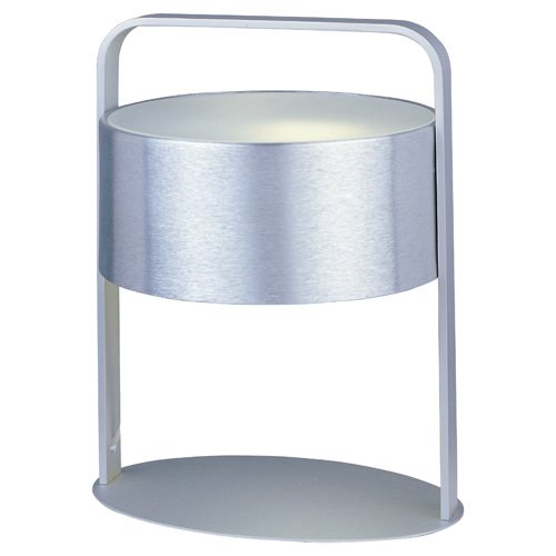 ET2 Lighting 11" 1-Light Table Lamp in Brushed Aluminum with Frost White Glass