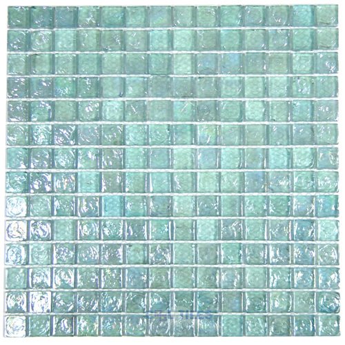Distinctive Glass Mosaic Light Blue Iridescent 12" x 12" Film Faced Sheet