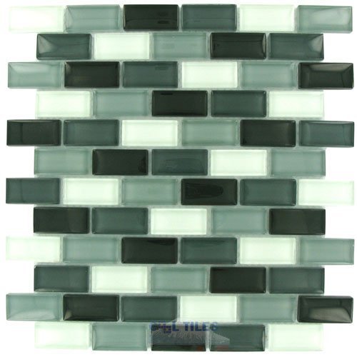 Distinctive Glass Brick Color Block Grayscale 12" x 12" Mesh Backed Sheet