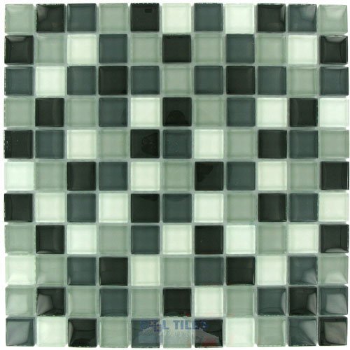 Distinctive Glass 1" Color Block Grayscale 12" x 12" Mesh Backed Sheet