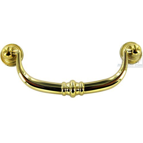 Hafele Drop Pull 3 3/4" Centers Drop Pull in Polished Gold