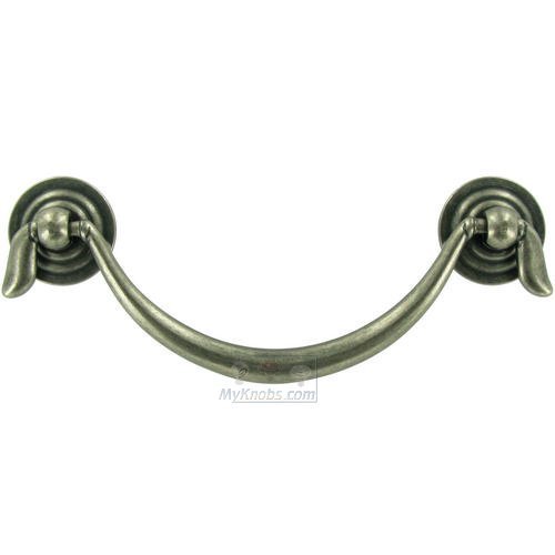 Hafele 3 3/4" Centers Drop Pull in Pewter