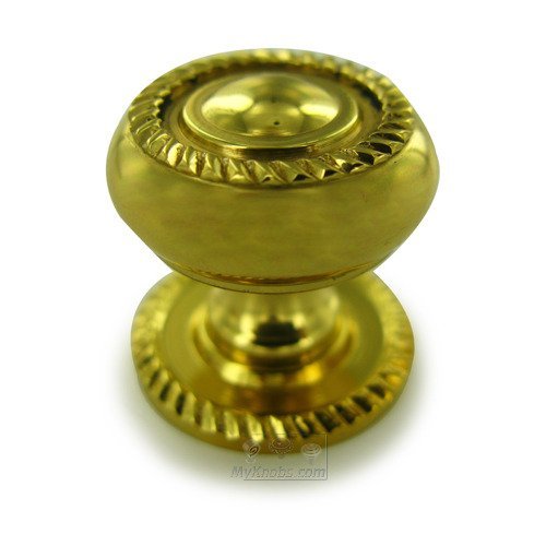Hafele 15/16" Diameter Rope Knob With Backplate in Polished Brass