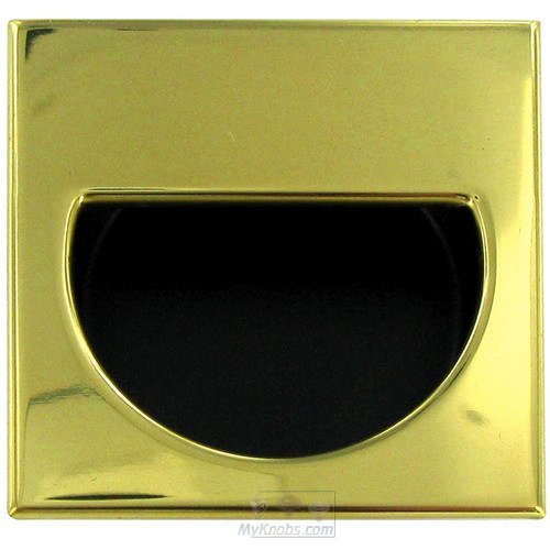 Hafele Solid Brass Mortise 1 3/8" Recessed Pull in Polished Brass / Black