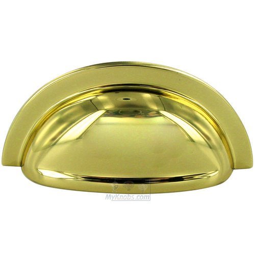 Hafele 3" Centers Cup Pull in Polished Brass