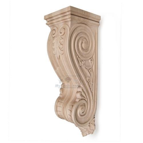 Hafele 26 1/2" Tall Hand Carved Wooden Corbel in Maple