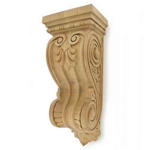 Hafele 13 1/8" Tall Hand Carved Wooden Corbel in Cherry