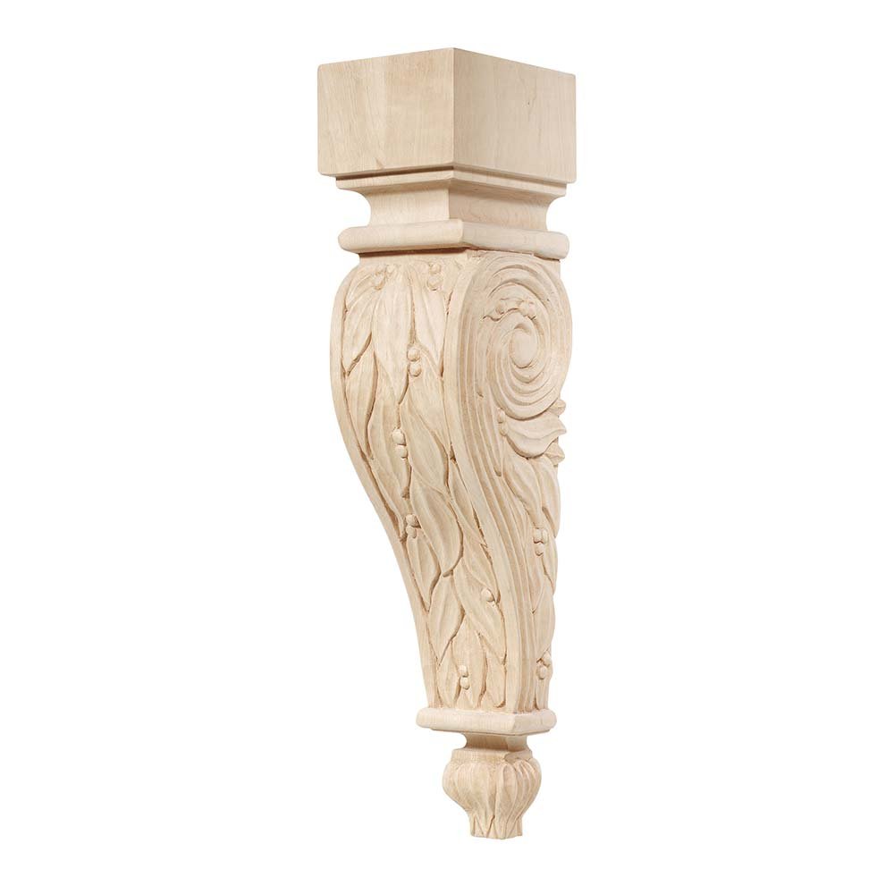 Hafele 13" Tall Hand Carved Wooden Corbel in Maple