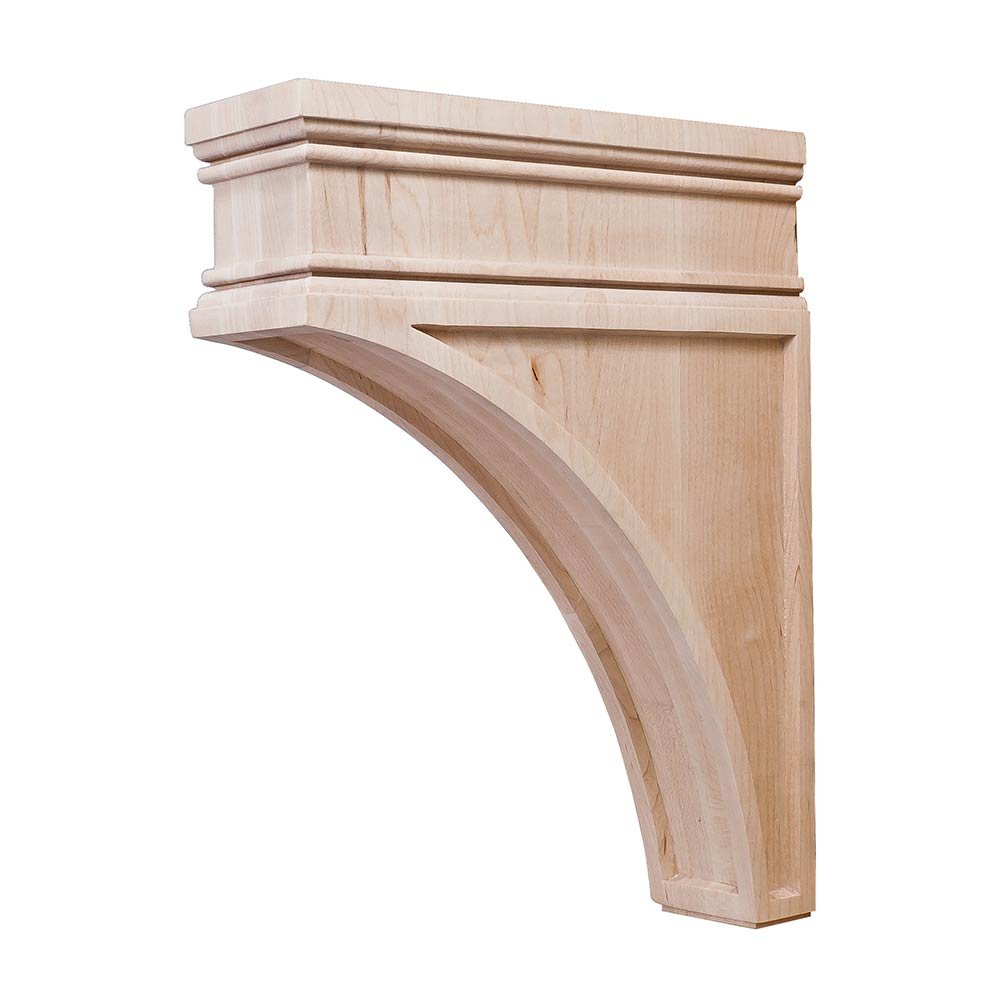 Hafele 12" Tall Hand Carved Wooden Corbel in Maple