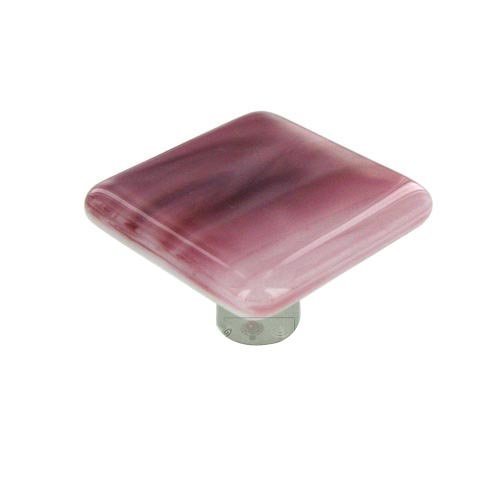 Hot Knobs 1 1/2" Knob in Light Cranberry Swirl with Aluminum base
