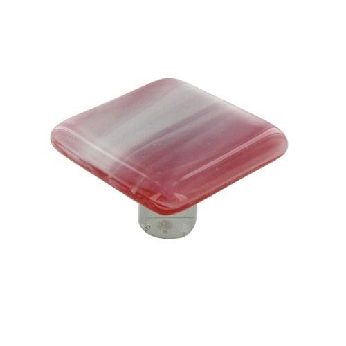 Hot Knobs 1 1/2" Knob in White Swirl & Brick Red with Aluminum base