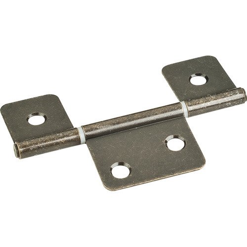 Hardware Resources 3-1/2" Three Leaf Non-mortise Hinge without Screws in Brushed Antique Brass