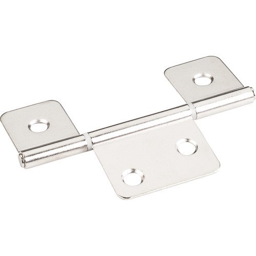 Hardware Resources 3-1/2" Three Leaf Non-mortise Hinge without Screws in Bright Nickel