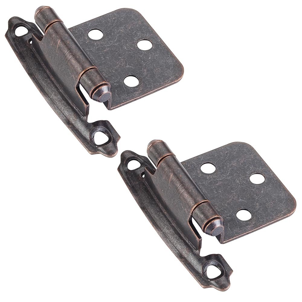 Hardware Resources Flush Hinge, Face Frame Self Closing Hinge in Brushed Oil Rubbed Bronze (PAIR)