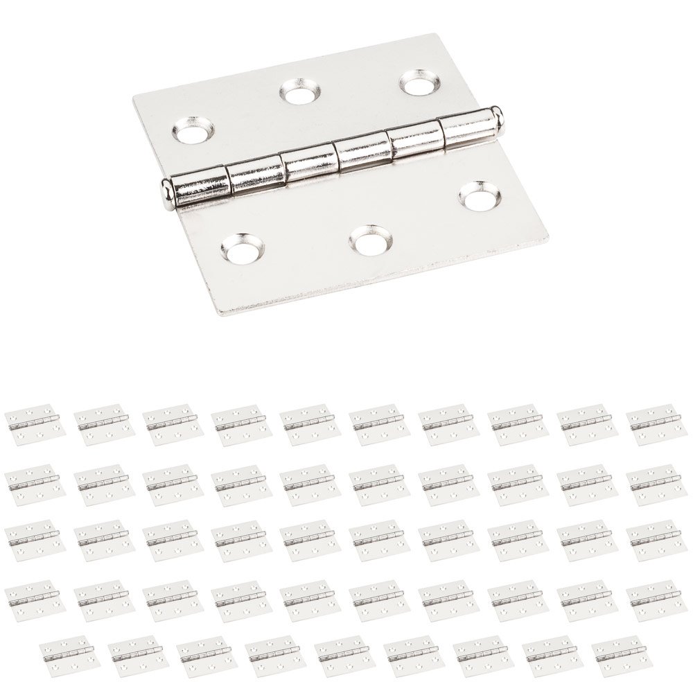 Hardware Resources (50 PACK) 2-1/2" x 2-1/2" Swaged Butt Hinge in Bright Nickel