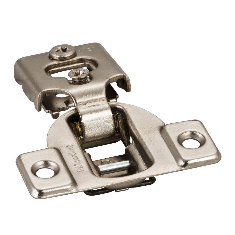 Hardware Resources 1/2" Overlay Compact Concealed Hinge with Cam Adjustments & 4 tabs without Dowels in Nickel
