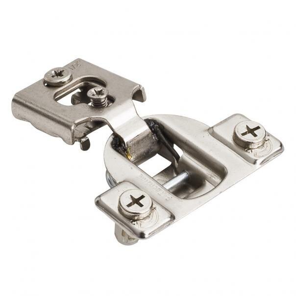Hardware Resources 1/2" Overlay Compact Concealed Hinge with Cam Adj Easy Fix Dowels and 4 tabs in Nickel