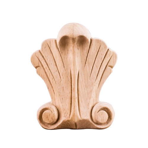 Hardware Resources 3 3/4" Shell Traditional Applique in Cherry Wood