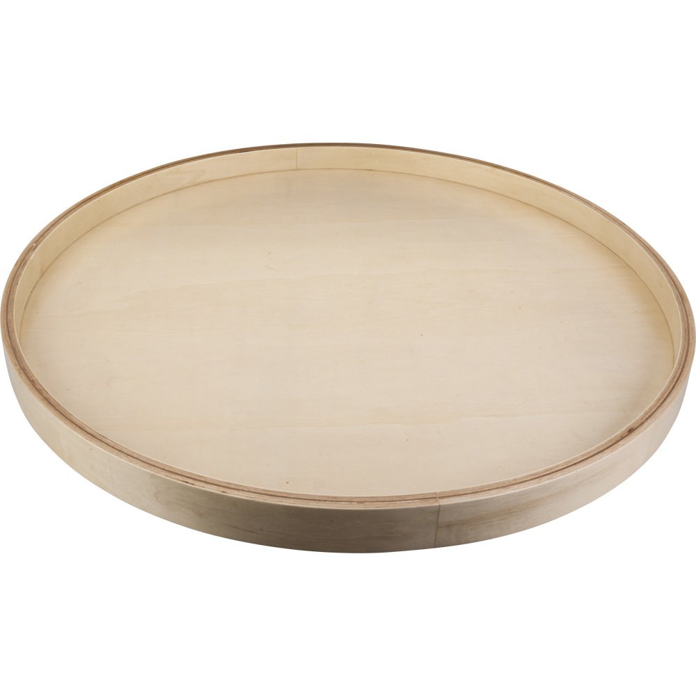 Hardware Resources 18" Round Banded Lazy Susan with Swivel Preinstalled in Poplar
