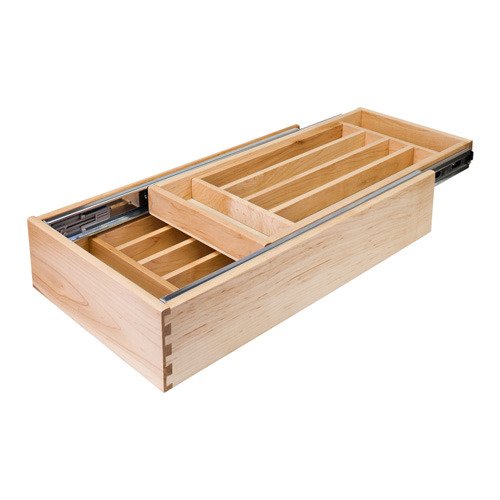 Hardware Resources 18" Nested Cutlery Drawer in Maple Wood