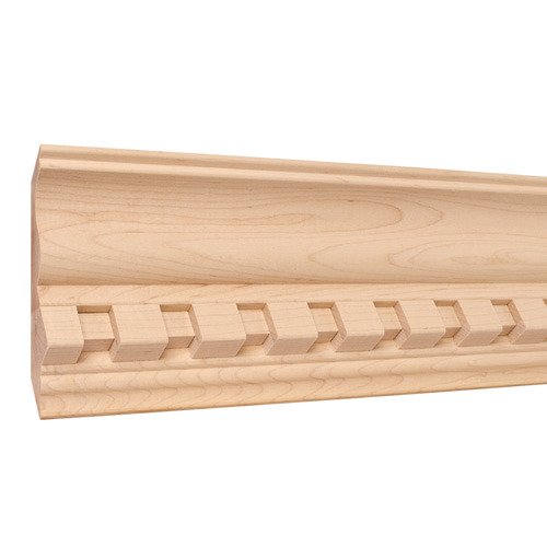 Hardware Resources 5-1/2" x 1-1/4" Crown Moulding with 1" Dentil in Oak Wood (8 Linear Feet)