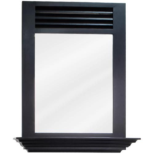 Elements Hardware 25 1/2" x 30" Mirror in Espresso with 4" Shelf and Beveled Glass