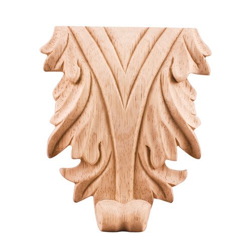 Hardware Resources Acanthus Traditional Applique in Rubberwood Wood