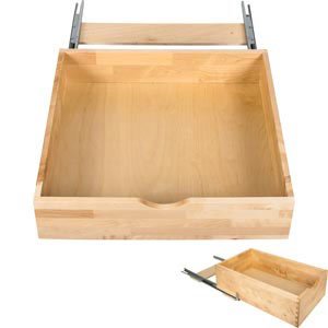 Hardware Resources Preassembled Rollout Shelf System for 27" Cabinet Openings in White Birch