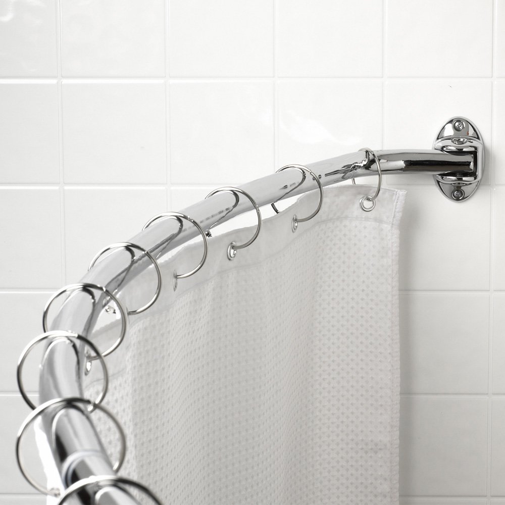 Hardware Resources Curved Shower Rod Fits 60"-72" Openings in Polished Chrome