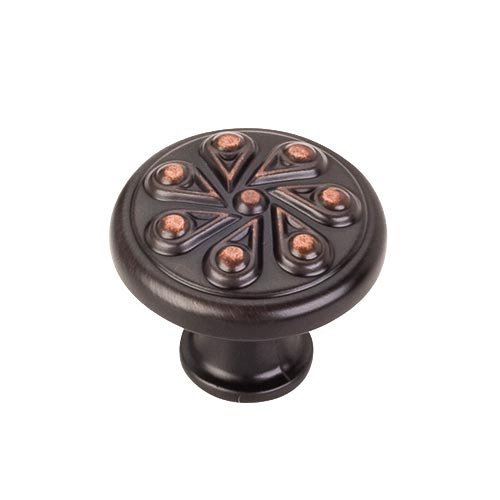 Elements Hardware 1 3/16" Diameter Knob with Teardrop Detail in Brushed Oil Rubbed Bronze