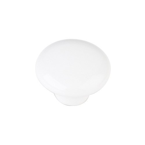 Hardware Resources 1 1/4" Diameter Ceramic Knob in White Powder Coat