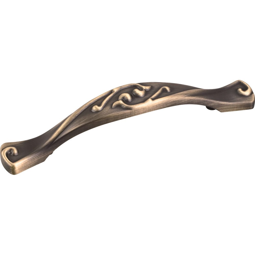 Jeffrey Alexander 3 3/4" Centers Scrolled Pull in Antique Brushed Satin Brass