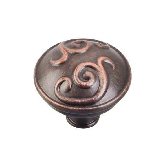 Jeffrey Alexander 1 3/8" Diameter Scrolled Dome Knob in Brushed Oil Rubbed Bronze