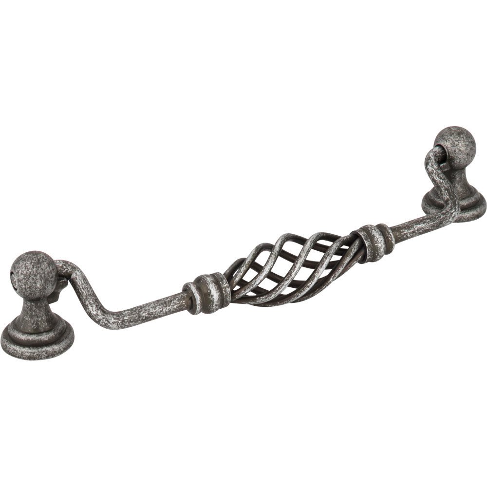 Jeffrey Alexander 6 1/4" Centers Twisted Iron Pull in Distressed Antique Silver