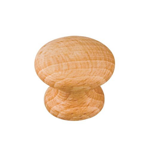Hardware Resources 1" Diameter Wood Knob with Threaded Insert in Beech