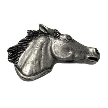 Wild Western Hardware Horse Head Right Pull in Antique Pewter
