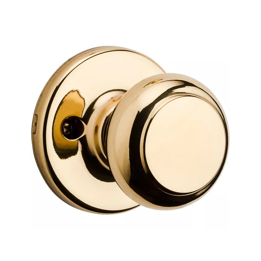 Kwikset Door Hardware Cove Single Dummy Door Knob in Bright Brass