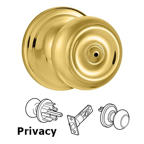 Kwikset Door Hardware Phoenix Privacy Door Knob in Bright Brass