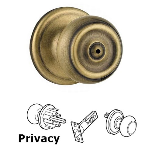 Kwikset Door Hardware Phoenix Privacy Door Knob in Antique Brass
