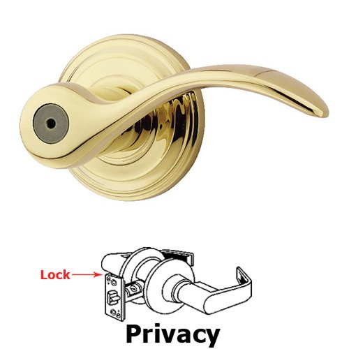 Kwikset Door Hardware Pembroke Privacy Door Lever in Bright Brass