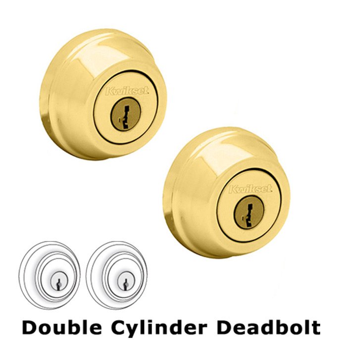 Kwikset Door Hardware UL Deadbolt Double Cylinder Deadbolt in Bright Brass