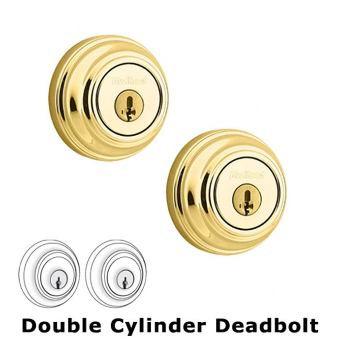 Kwikset Door Hardware Deadbolt Double Cylinder Deadbolt in Lifetime Brass