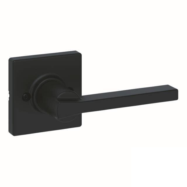 Kwikset Door Hardware Single Dummy Casey Lever with Square Rose in Iron Black