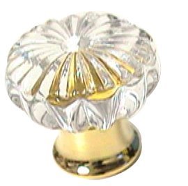LB Brass 30mm Small Clear Crystal Knob in Polished Chrome