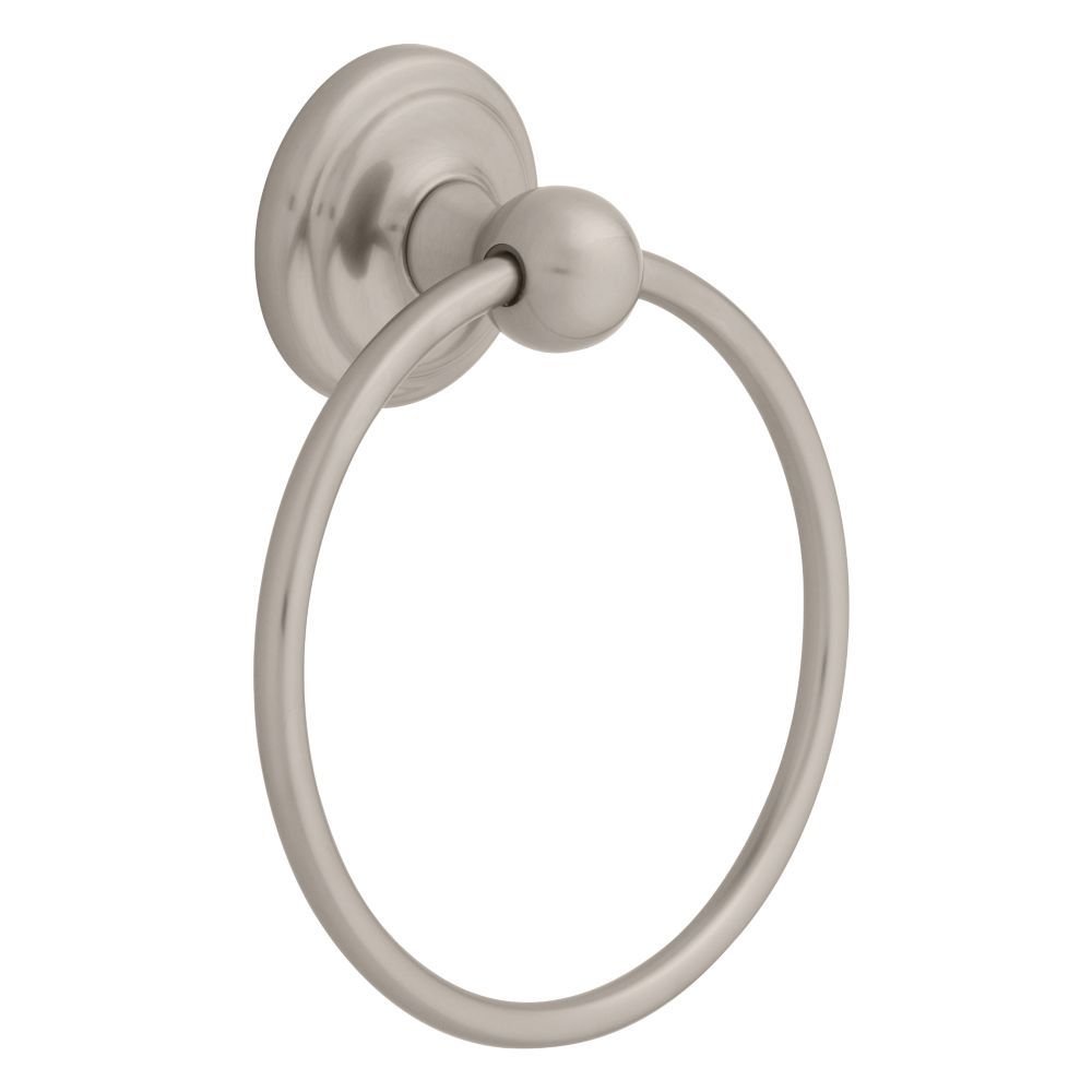 Liberty Hardware Towel Ring in with Easy Clip Mounting Satin Nickel